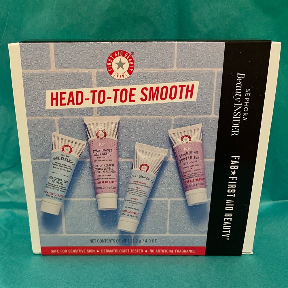 Sephora First Aid Beauty Insider Set Head-to-Toe-Smooth NIB